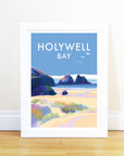 Holywell Bay Seaside Travel Poster Print