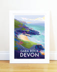 Gara Rock Devon Beach Travel Poster