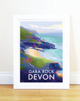 Gara Rock Devon Beach Travel Poster
