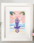 Be Happy Mindfulness Yoga Vintage Retro Quote Poster