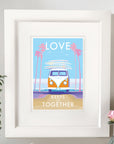 Love Keeps Us Together Vintage Retro Quote Poster