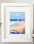 Gwithian and Godrevy Vintage Travel Poster Print