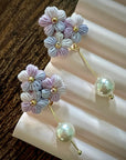 Pearl Bloom Micro Crochet Earrings