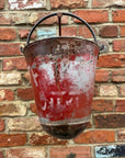 Vintage Galvanised Hanging Fire Bucket Basket / Plant Pot / Planter Pail C