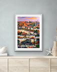 Luxury Bath Skyline giclee print, premium autumnal golden hour landscape art, handcrafted signed A2 or A3, framed or unframed by Michael Sutherland Art at brixbailey.com