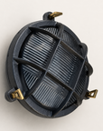 Wroxham Cast Pewter Caged Bulkhead Wall or Ceiling Light - IP65