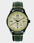 B-17 Tribute - Polished Finish, Beige Dial, Stainless Steel, Brown Leather Band with Stitching