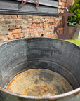 Vintage Galvanised Metal Round Garden Planter Tub Rustic Outdoor Pot