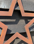 Set of 3 Rusty Metal Stars, Decorations For The Home And Garden.