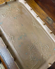 Antique Joseph Sankey Copper Jugs & Tray / Art Nouveau Pair Of Pitchers Vases