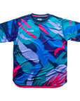 Aixo Abstract Mens Top Multicolour Dark