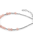 Pink Agate Sienna Silver and Stone Bracelet