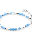 Blue Agate Lucia Silver and Stone Bracelet