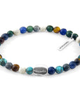 Multicoloured Multi-Gem GUSTATORY Coffee Bean Silver and Stone Bracelet