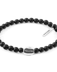 Black Agate GUSTATORY Coffee Bean Silver and Stone Bracelet