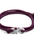 Aubergine Purple Mr Shaw Signature Silver and Rope Bracelet