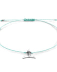 Turquoise Think Ocean Mini Whale Silver and Rope Macrame Bracelet