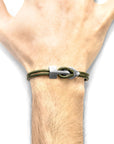 Racing Green Brixham Silver and Round Leather Bracelet