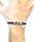 Raven Black Cromer Silver and Round Leather Bracelet
