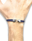 Azure Blue Cromer Silver and Round Leather Bracelet
