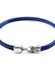 Azure Blue Cromer Silver and Round Leather Bracelet