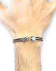 Shadow Grey Cromer Silver and Round Leather Bracelet