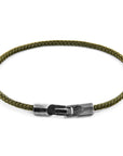Khaki Green Talbot Silver and Rope Bracelet