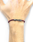 Aubergine Purple Talbot Silver and Rope Bracelet