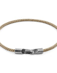Sand Brown Talbot Silver and Rope Bracelet