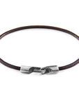 Mocha Brown Talbot Silver and Round Leather Bracelet