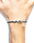 Azure Blue Talbot Silver and Round Leather Bracelet