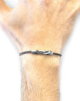 Shadow Grey Talbot Silver and Round Leather Bracelet