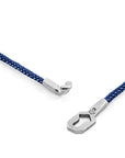 Navy Blue Tenby Silver and Rope Bracelet