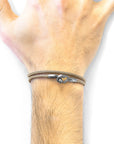 Sand Brown Tenby Silver and Rope Bracelet