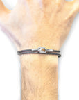 Shadow Grey Tenby Silver and Round Leather Bracelet