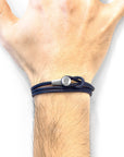 Navy Blue Dundee Silver and Rope Bracelet