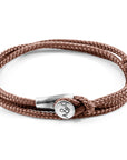Copper Pink Dundee Silver and Rope Bracelet