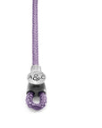 Lilac Purple Dundee Silver and Rope Bracelet