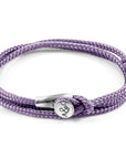 Lilac Purple Dundee Silver and Rope Bracelet