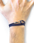 Navy Blue Heysham Silver and Rope Bracelet