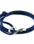 Navy Blue Heysham Silver and Rope Bracelet