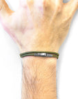 Khaki Green Liverpool Silver and Rope Bracelet
