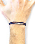 Navy Blue Liverpool Silver and Rope Bracelet