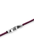 Aubergine Purple Liverpool Silver and Rope Bracelet