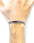 Classic Grey Padstow Silver and Rope Bracelet
