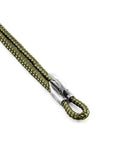 Khaki Green Padstow Silver and Rope Bracelet