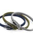Khaki Green Padstow Silver and Rope Bracelet