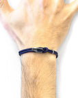 Navy Blue Padstow Silver and Rope Bracelet