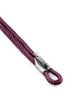 Aubergine Purple Padstow Silver and Rope Bracelet