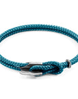 Ocean Blue Padstow Silver and Rope Bracelet